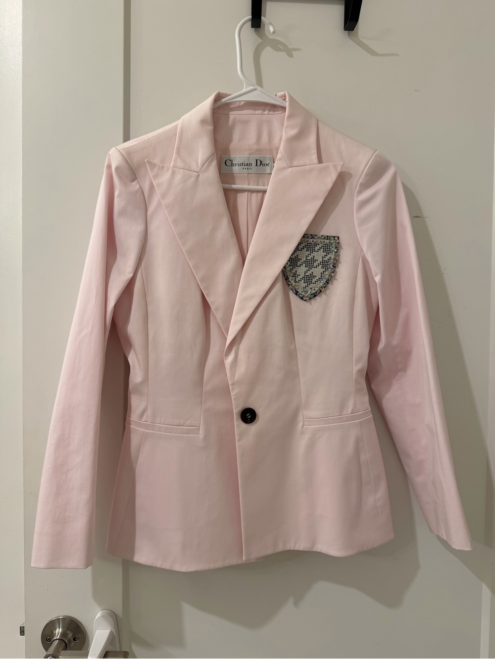 Dior Light Pink Structured Single-Button Blazer